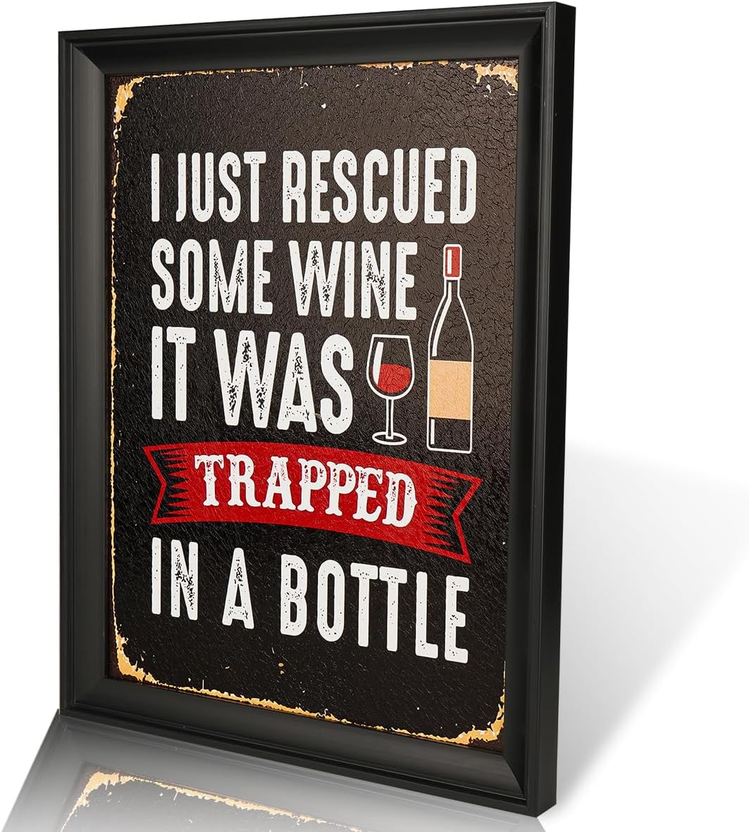 Wine With Beer - Man Cave Rules Wall Decor with